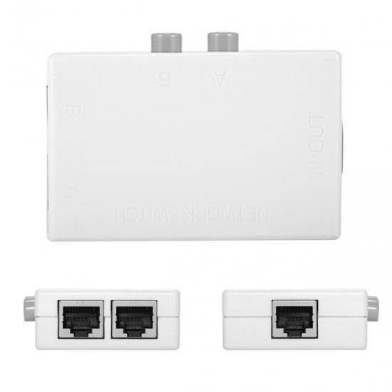 Cablecc UTP STP 2 in 1 out 2 Ports RJ45 LAN CAT Network Switch Selector Internal External Networking Switcher Splitter Box
