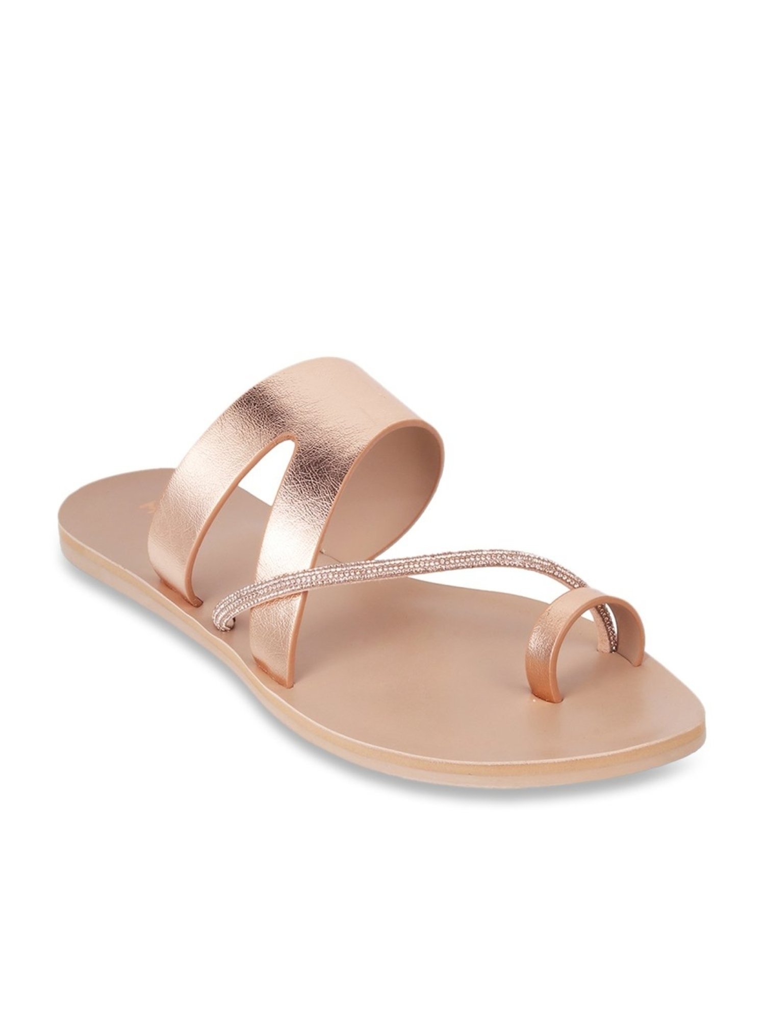Mochi Women's Rose Gold Toe Ring Sandals