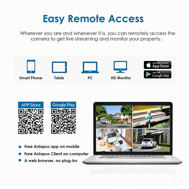 1080p Home Security Camera System, 8 Channel 1080N CCTV DVR Recorder with 8pcs 1080p Surveillance Bullet Cameras(No Hard Drive)