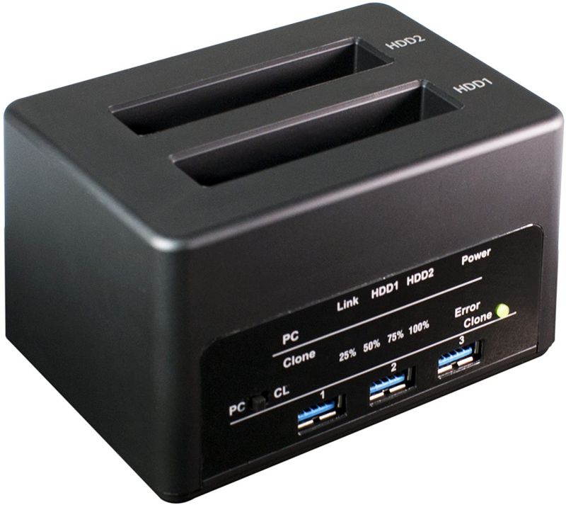 HornetTek MultiDock USB 3.0 Dual 2.5" (Notebook Size) HDD/SDD Docking w/3-Port USB Fast (1-Port Fast Charging)