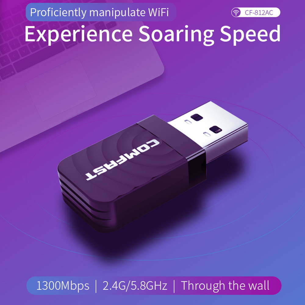 High Speed USB 3.0 Wireless Wifi Adapter Dual Band 2.4 +5 GHz 1300 Mbps 802.11AC 802.11 a/b/n/g/ac Wifi Antenna Network Card Wireless Adapter Support Windows XP/Vista/7/8/10 Mac OS