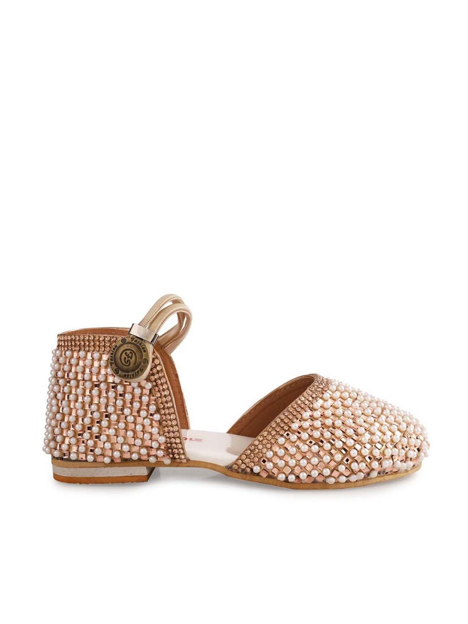 Minesole Kids Rose Gold Ethnic Sandals