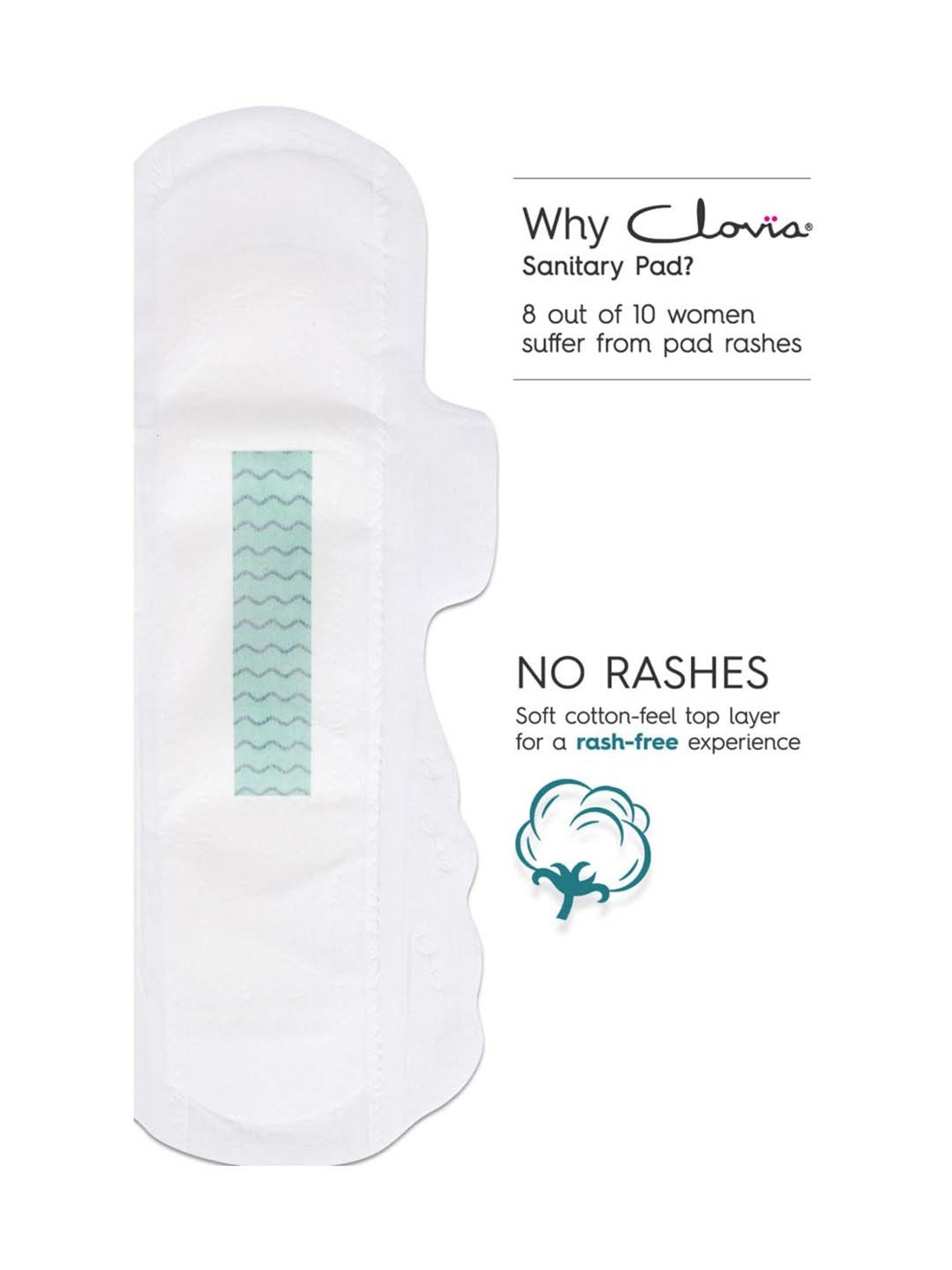 Clovia Botaniqa Sanitary 10 Pads XXL+ for Day & Night Usage - 350 mm