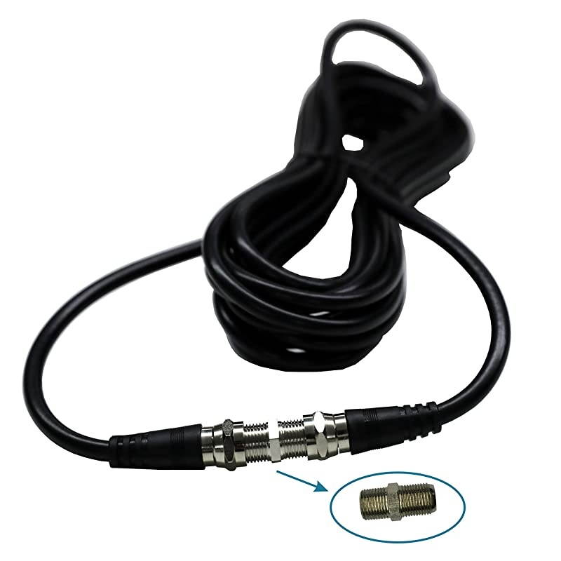 Extention Coaxial Cable 15 Feet with Coaxial Coupler Extend Your Digital TV Antenna Cable