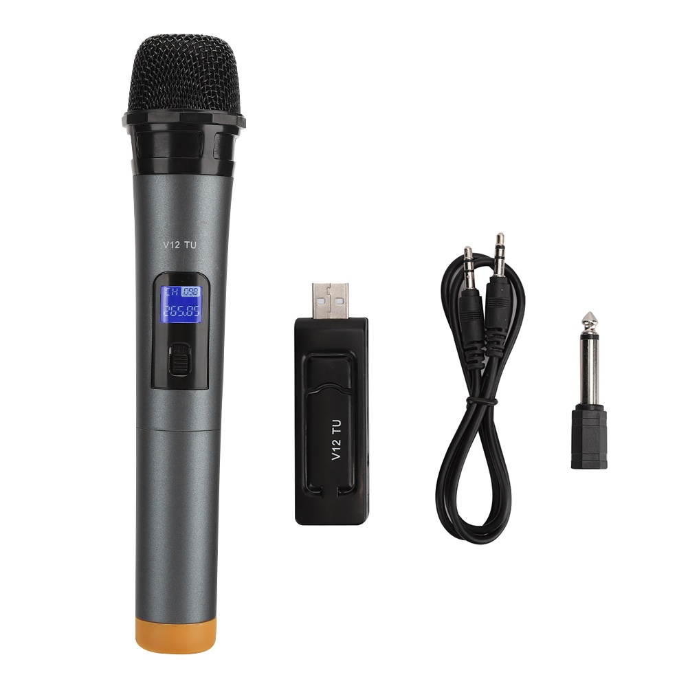 UHF Wireless Microphone Handheld Mic w/ Receiver For Karaoke Recording Speech