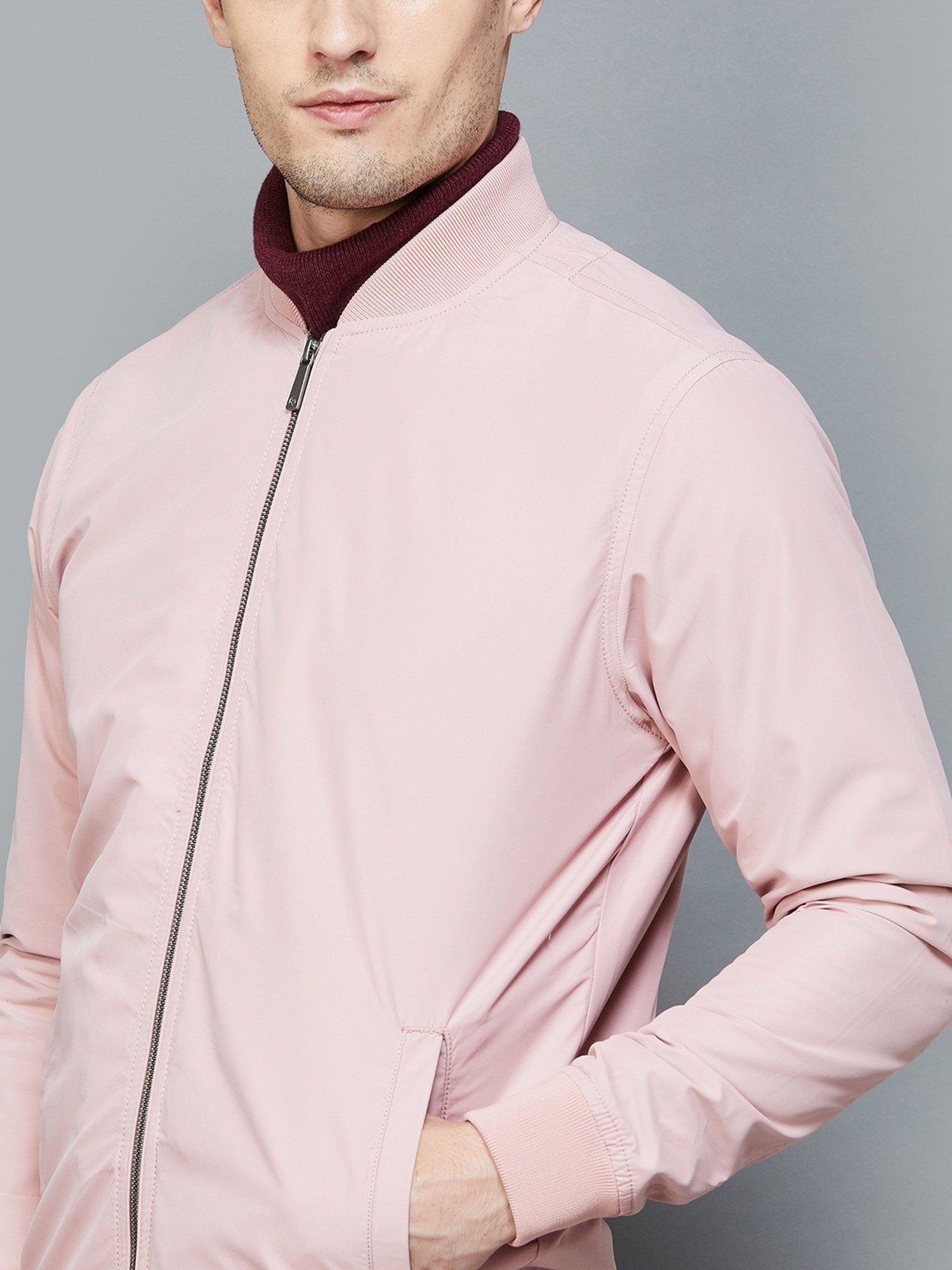 BOSSINI Pink Regular Fit Bomber Jacket