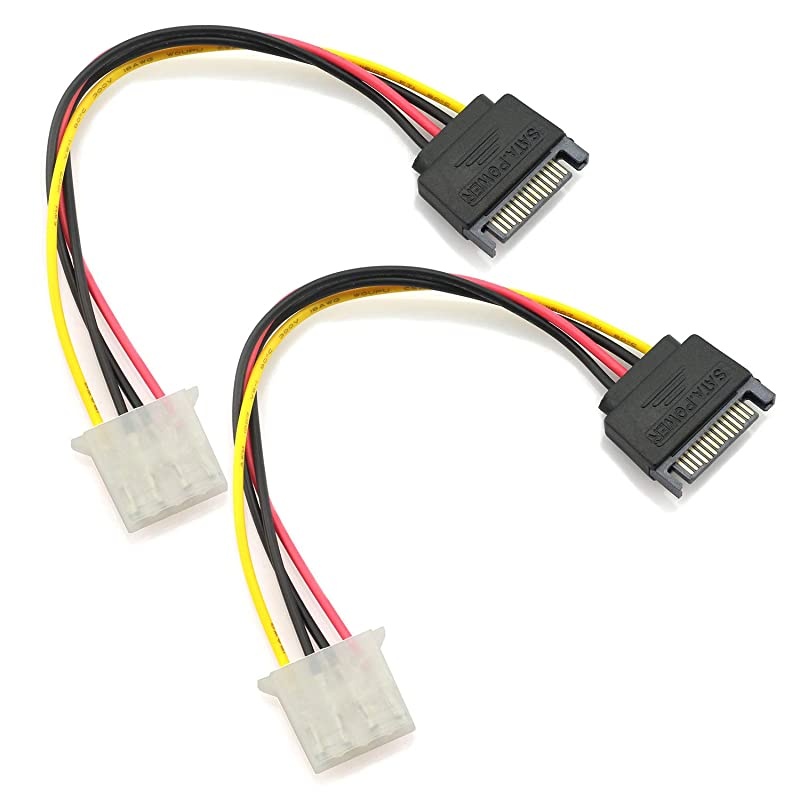 4pcs SATA 15Pin Male to IDE Molex 4Pin Female HDD Extension Power Adapter Cable for Serial ATA Hard Drives and CD ROM Drives 20cm