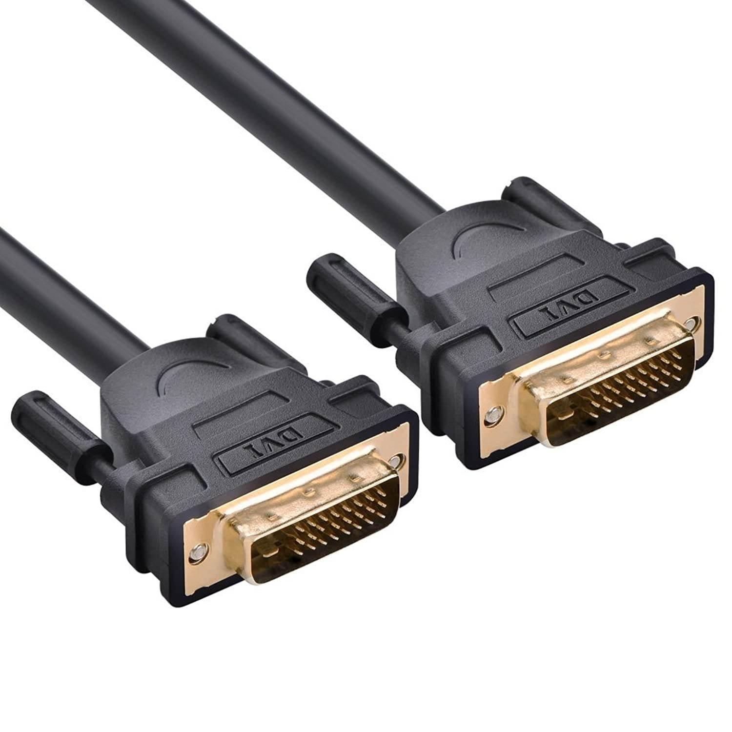 UGREEN DVI-D 24+1 Dual Link Male to Male Digital Video Cable Gold Plated with Ferrite Core Support 2560x1600 for Gaming, DVD, Laptop, HDTV and Projector (6FT)