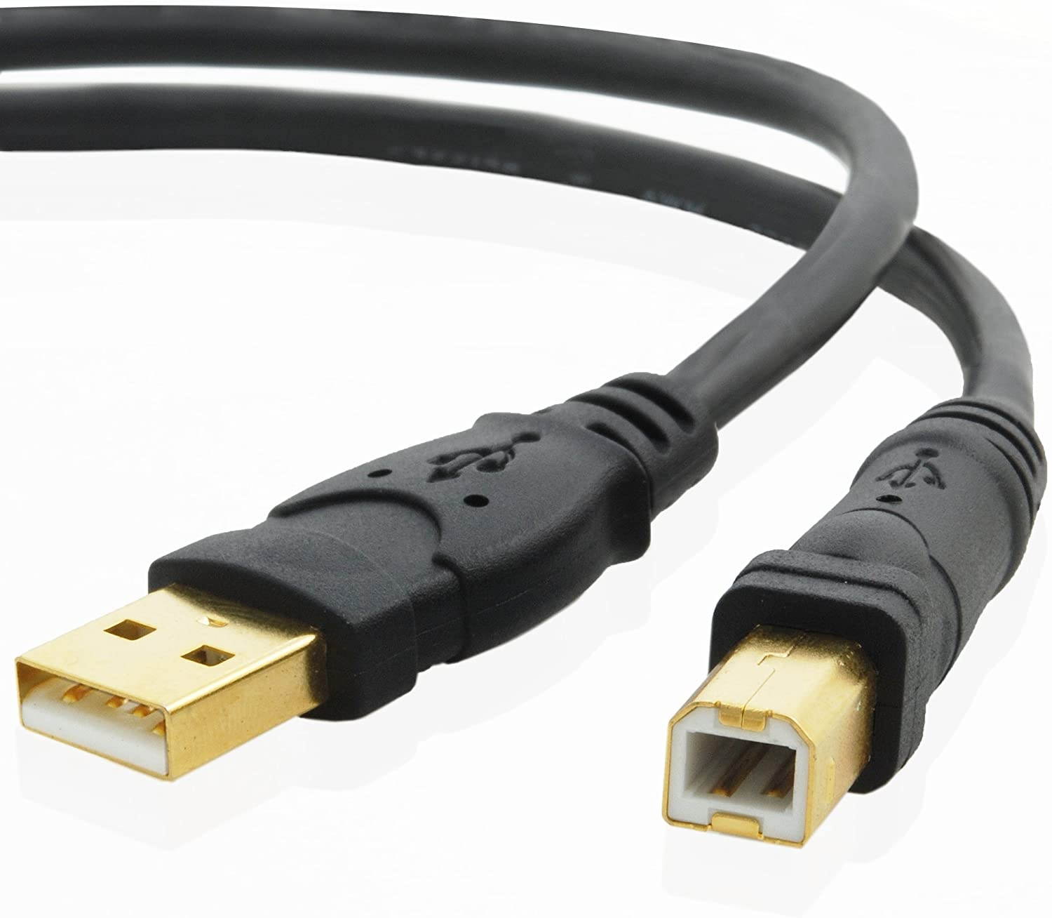 Mediabridge USB 2.0 - A Male to B Male Cable (16 Feet) - High-Speed with Gold-Plated Connectors - Black