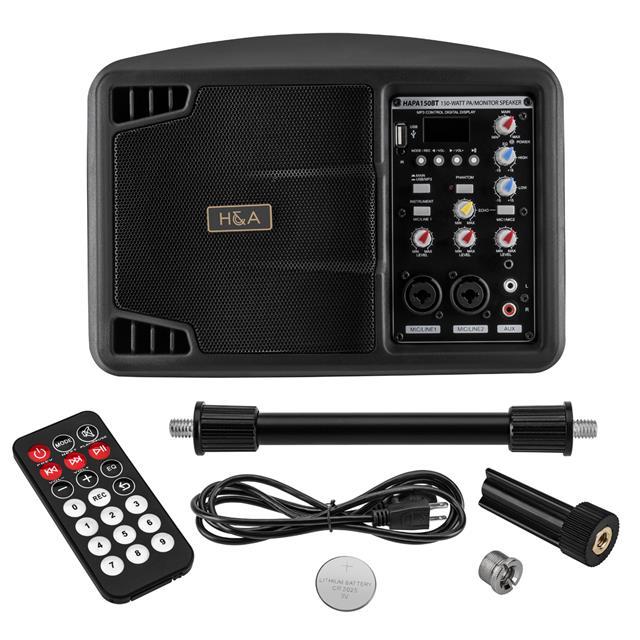 H&A 5" 150W Portable PA System with Bluetooth #HA-PA-150-BT