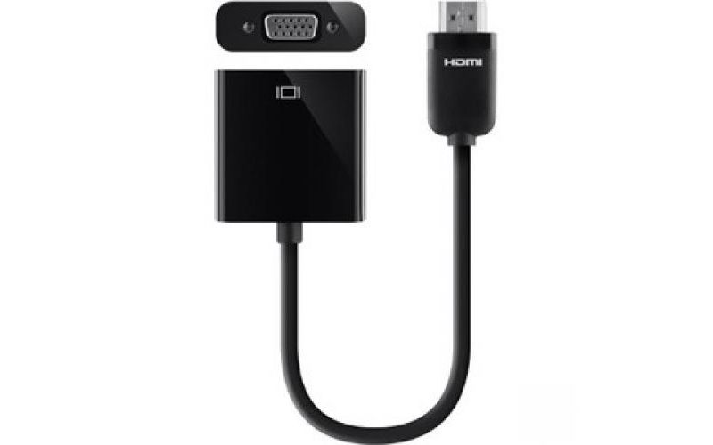 Belkin HDMI to VGA + 3.5mm Audio Adapter, HDMI-M/VGA-F - HDMI/Mini-phone/VGA A/V Cable for Ultrabook, Tablet, Projector, TV, Monitor