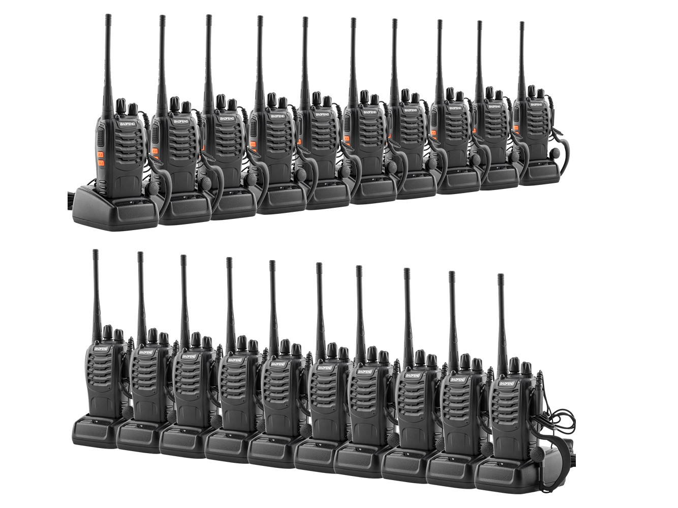 20pcs/10pair Baofeng BF-888S 5W 400-470MHz Handheld Walkie Talkie Black