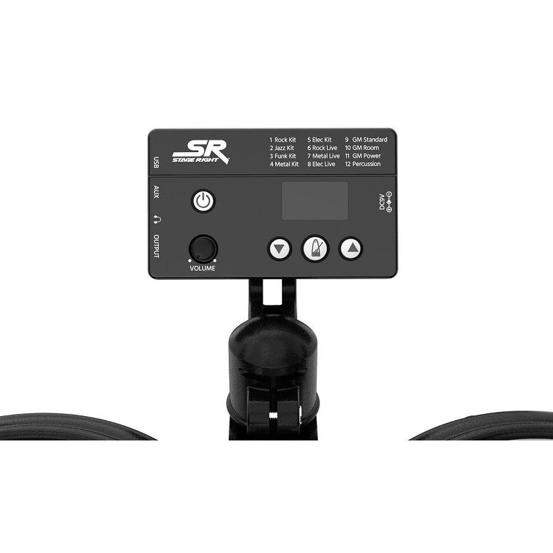 Monoprice 5-piece Electronic Drum Kit with Mesh Heads and 8in Double Trigger Snare, 12 kits with 144 Sounds, Drum Sticks Included - Stage Right Series