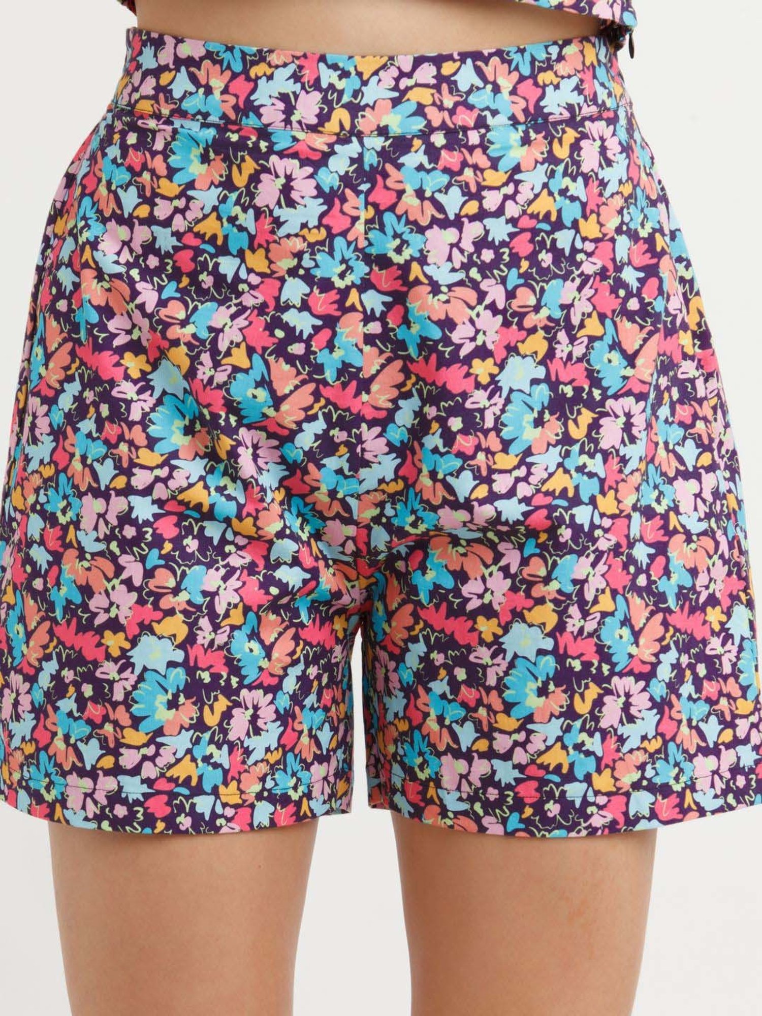Zink London Multicolored Cotton Printed Shorts