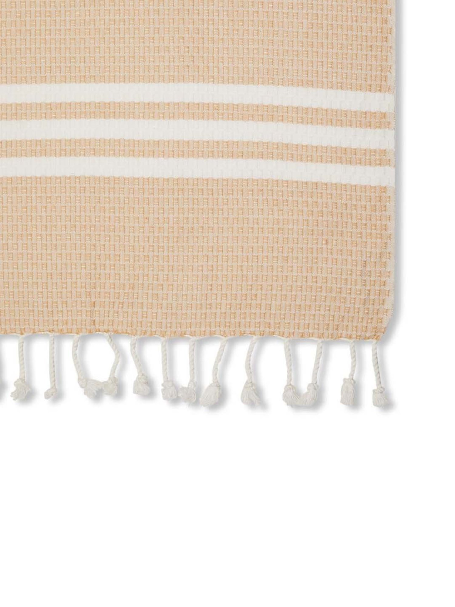 Fabindia Standalone Beige Cotton Large Honeycomb Bath Towel