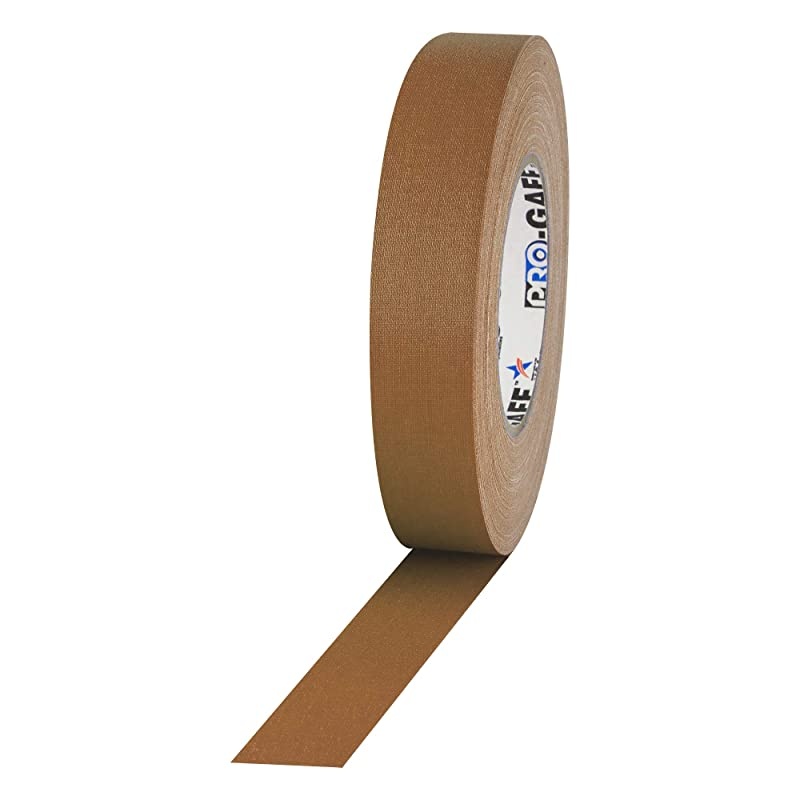1" Width  Pro Gaff Premium Matte Cloth Gaffer's Tape With Rubber Adhesive, 11 mils Thick, 55 yds Length, Tan (Pack of 1)