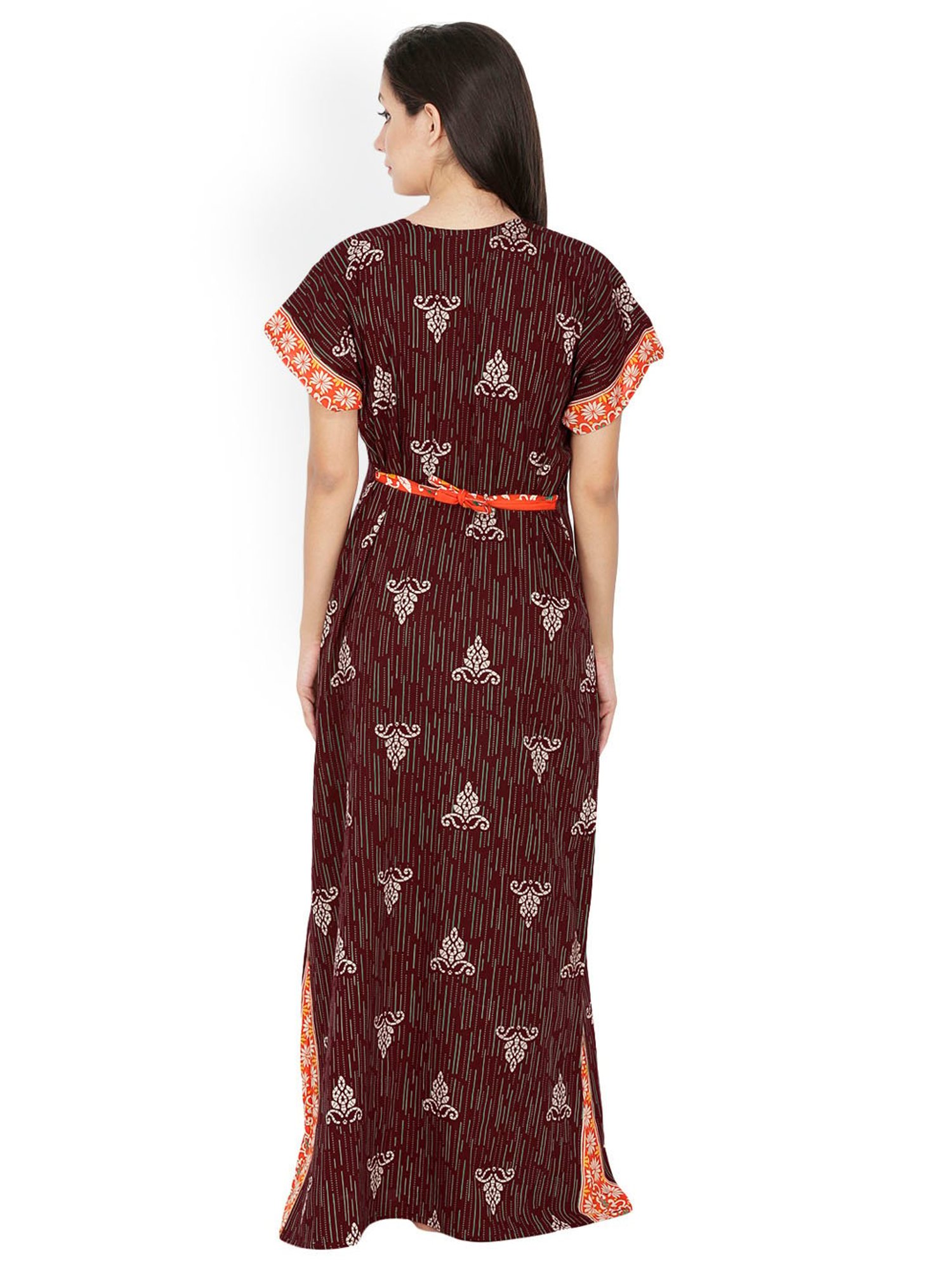 Secret Wish Brown Printed Nighty