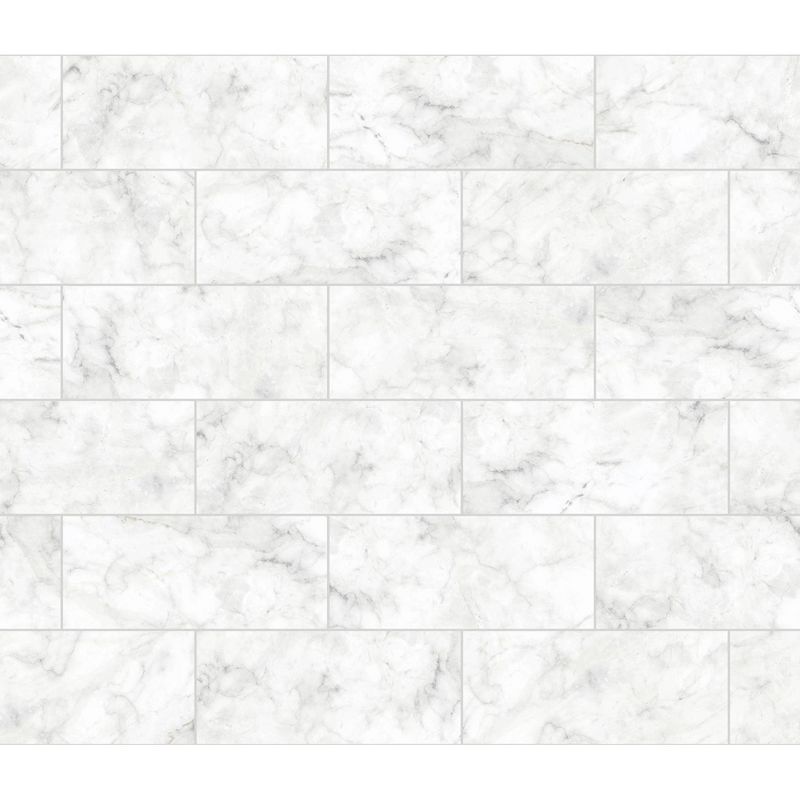Brewster Marble Tile Peel & Stick Wallpaper White