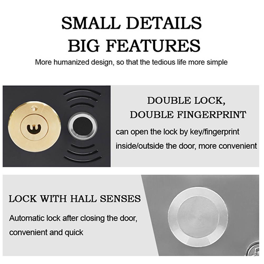 Smart Fingerprint Lock Door Entry Electronic Portable Home Office Easy Install (#B HF-014B Fingerprint)