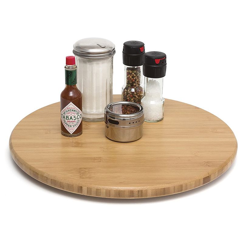 Lipper International Inc. 8361 Bamboo Wooden Swivel Decorative Organizer Turntable, Brown