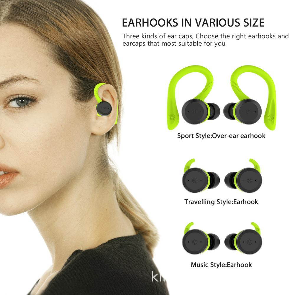 Wireless Headphones True Wireless Bluetooth 5.0 Sports Earbuds IPX7 Waterproof Stereo HiFi Sound Built-in Mic Earphones with Charging Case