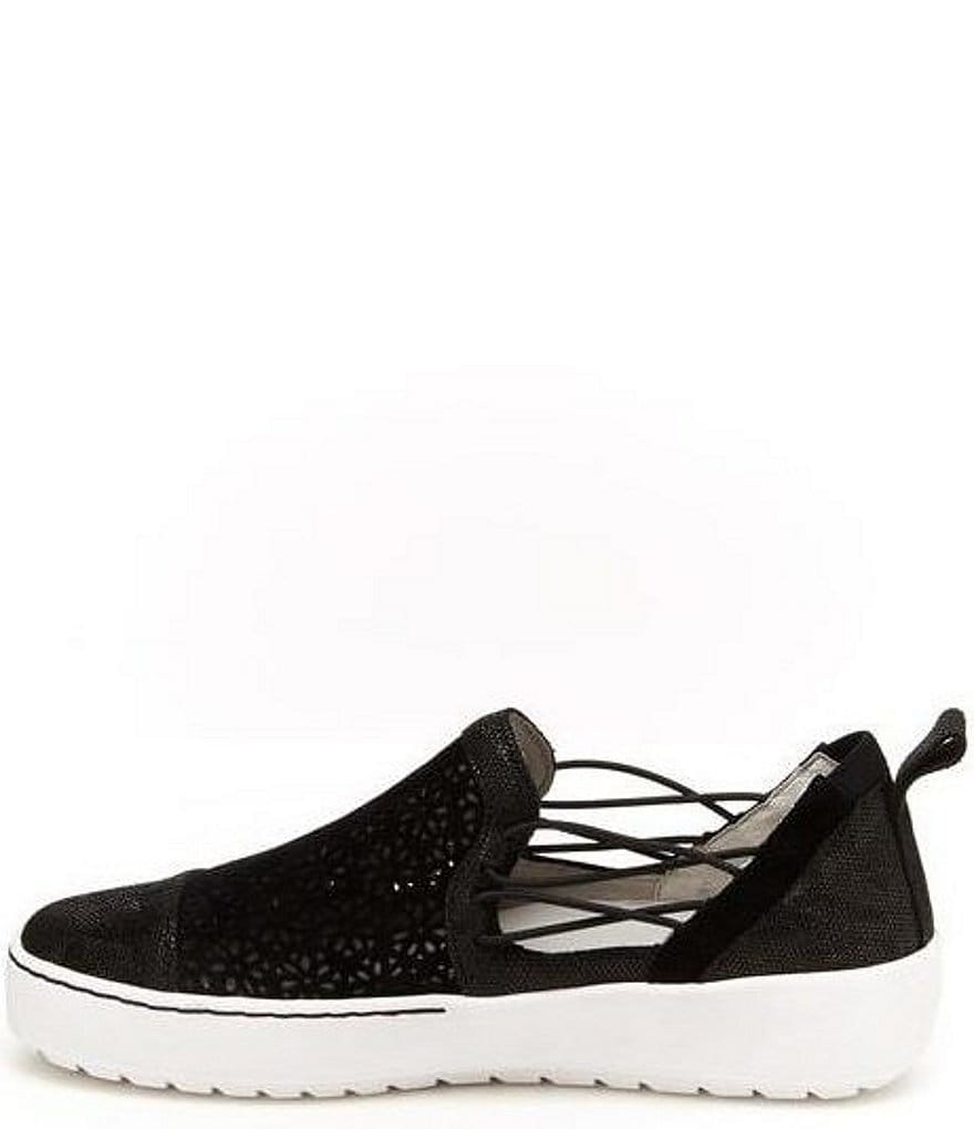 Jambu Erin Perforated Metallic Leather Slip On Sneakers