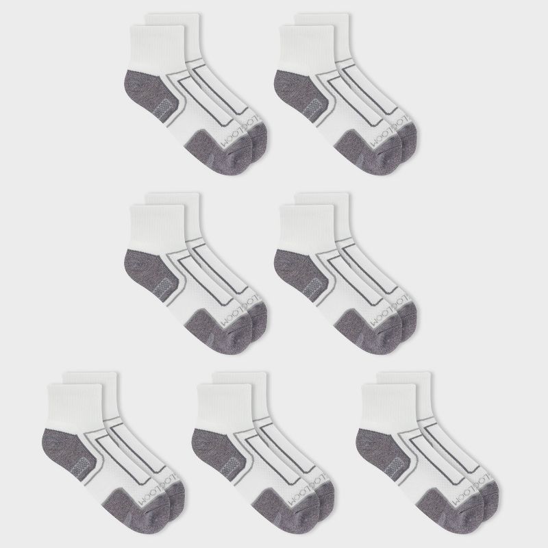 Fruit of the Loom Men's 7pk Cotton Pack Ankle Socks - White 6-12