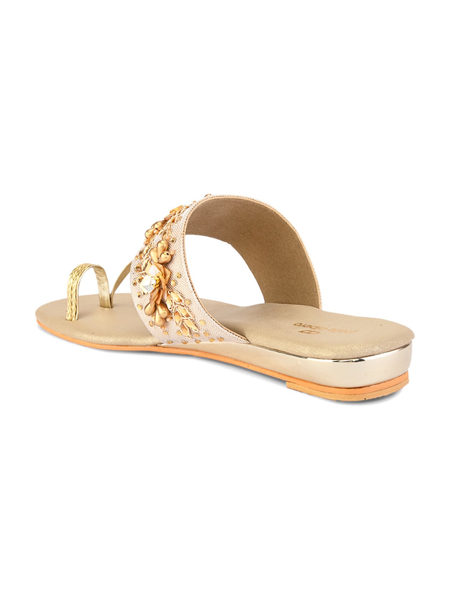 Pelle Albero Women's Gold Toe Ring Sandals