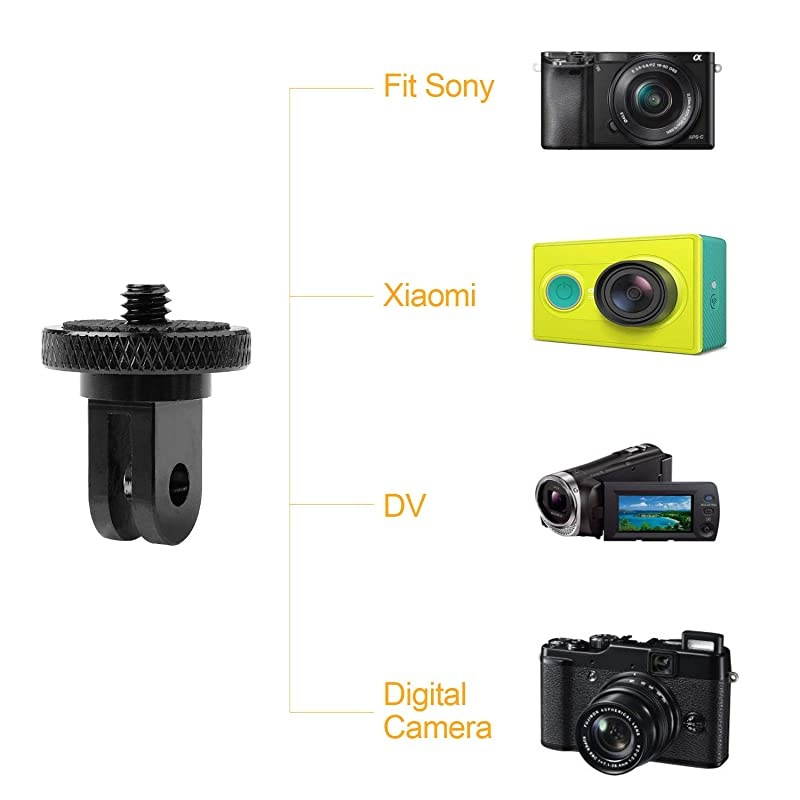 CameraTripod MountTripod Adapter 14 20 Camera Mount  Conversion Mount Tripod Compatible with GoPro Hero Sony Xiaomi yi Sjcam Action Cameras and Other Standard 14 Accessories