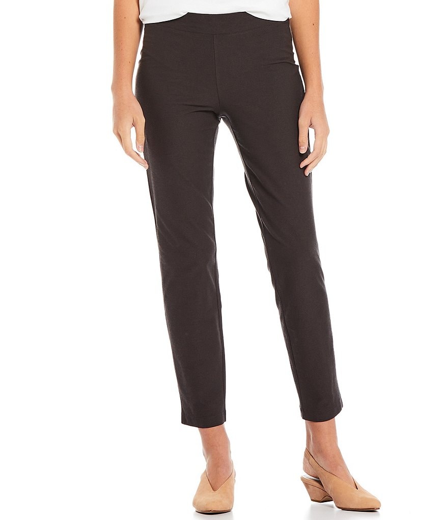 Eileen Fisher Washable Stretch Crepe Slim Ankle Pants