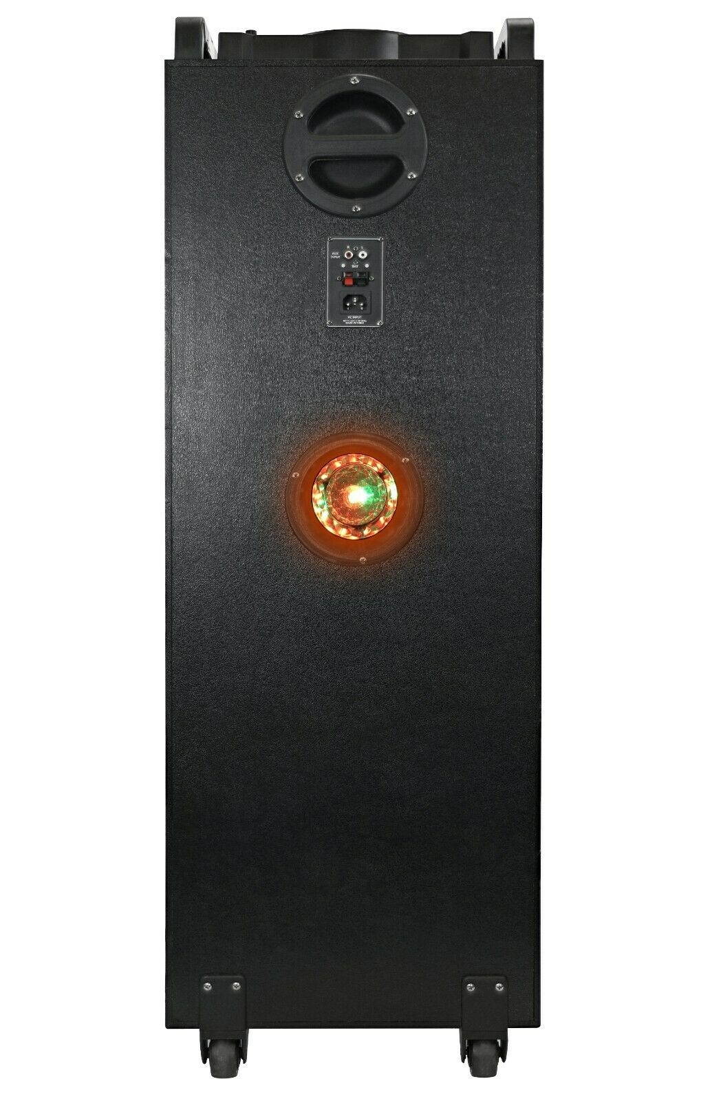 QFX PBX-1212 2 x 12" Party Speaker +Bluetooth +USB/SD/FM +3-Disco RGB Lights