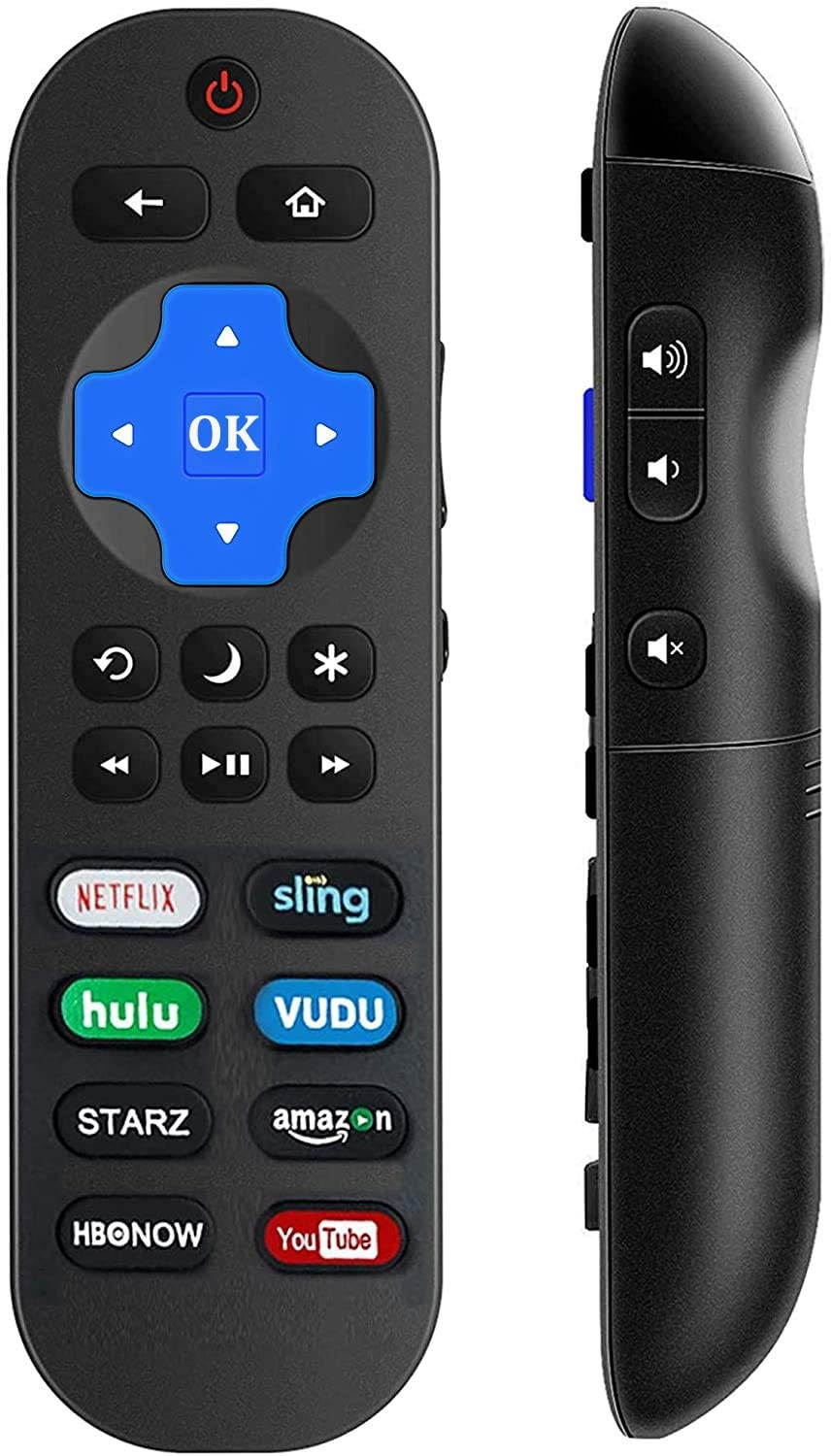 Motiexic Replace Remote Control Compatible with Element Roku TV, E4SW5017RKU E4SW5518RKU E2SW6518RKU E4SW6518RKU E4SC4018RKU E4SC5018RKU 2020 Update Version with 8 Channel Shortcut Keys