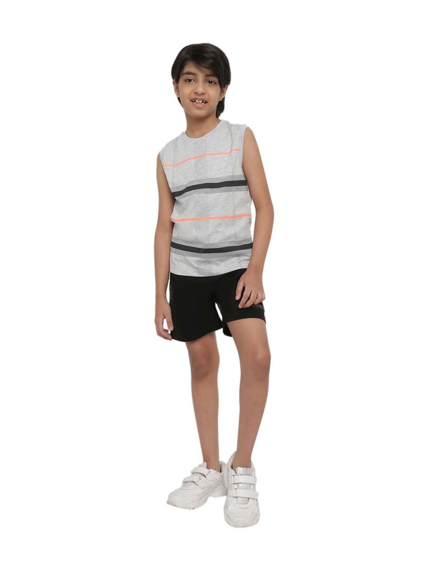 Octave Kids Black Cotton Printed Shorts