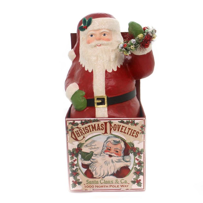Christmas 13.5" Retro Santa In Box North Pole  -  Decorative Figurines
