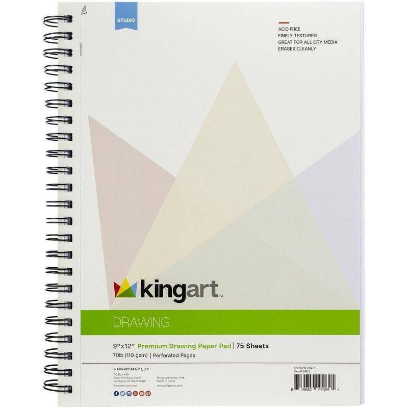 Kingart 78ct Travel Sketch & Draw w/Storage Bag Bundle