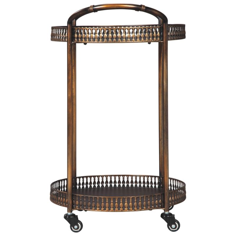 Flash Furniture Castleberry Rustic Wood Grain and Iron Kitchen Serving and Bar Cart