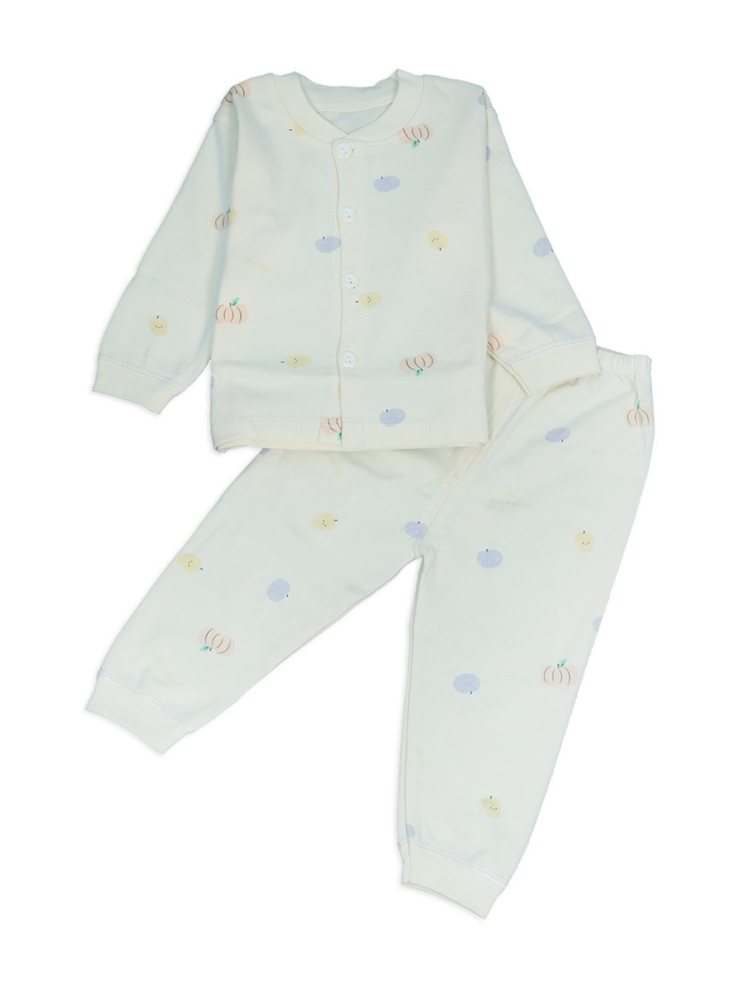Baby Moo Boys Yellow Cotton Printed Full Sleeves Shirt Set