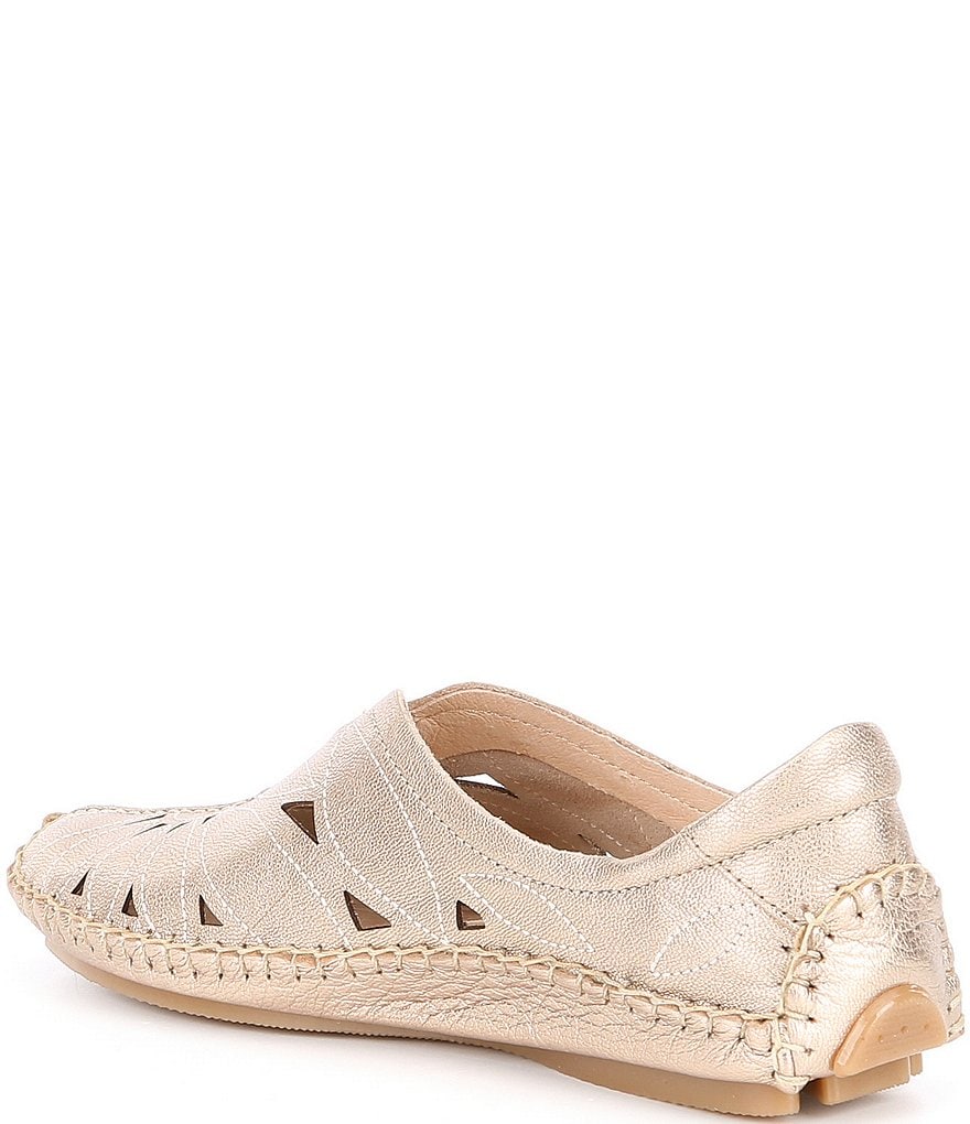 Pikolinos Jerez Floral Leather Cut-Out Detail Slip-On Moccasins