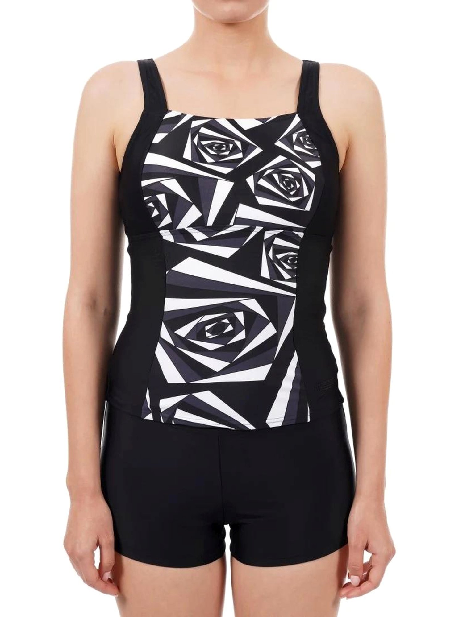 Speedo Black Printed Swimsuit