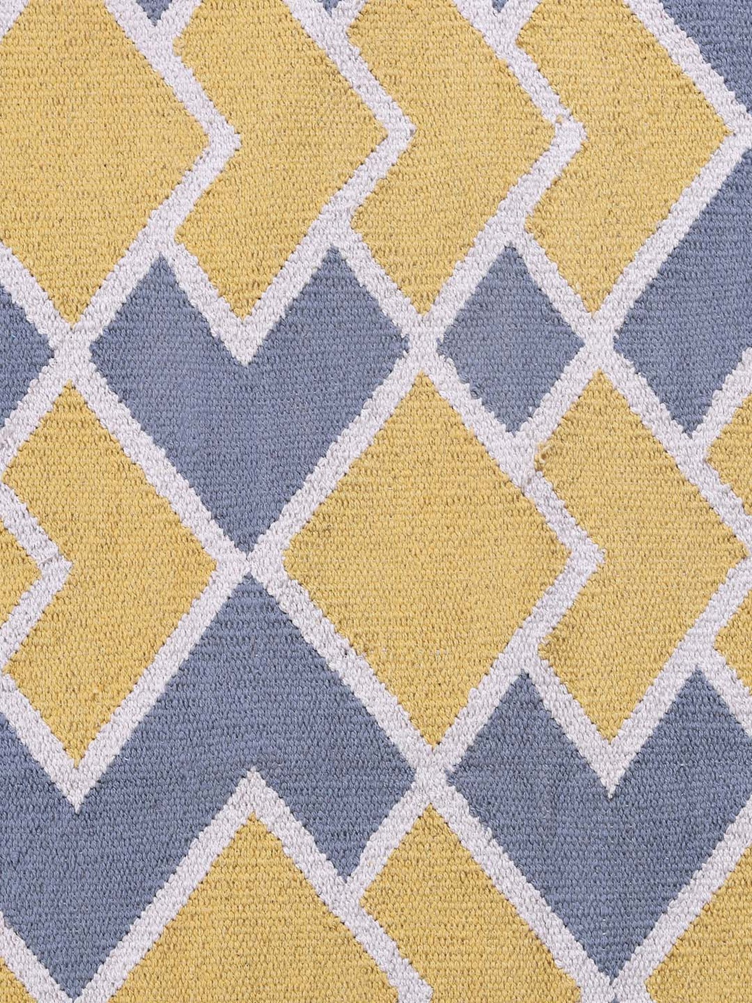 Pequra Yellow & Blue Cotton Floor Covering Mosaic Rug