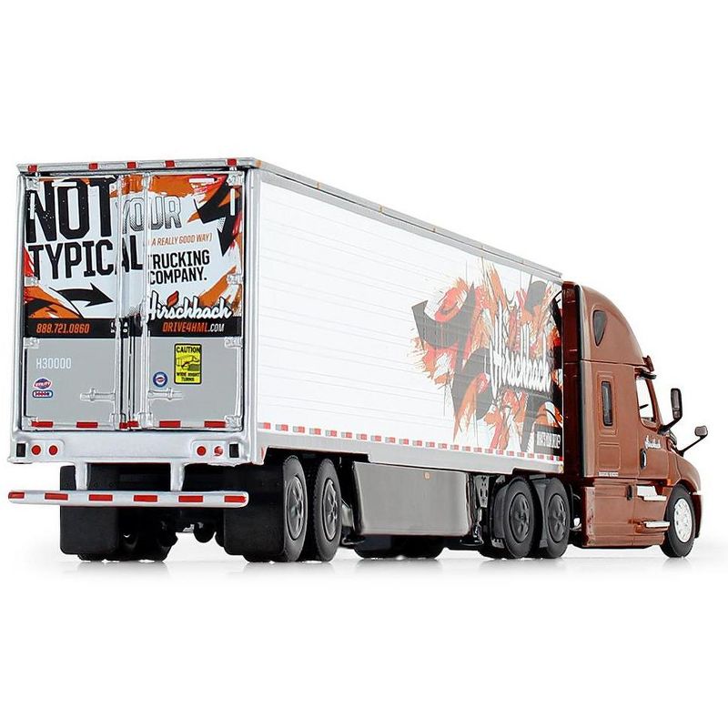 2018 Freightliner Cascadia High-Roof Sleeper & 53' Utility Reefer Refrigerated Trailer with Skirts "Hirschbach" 1/64 Diecast Model by DCP/First Gear