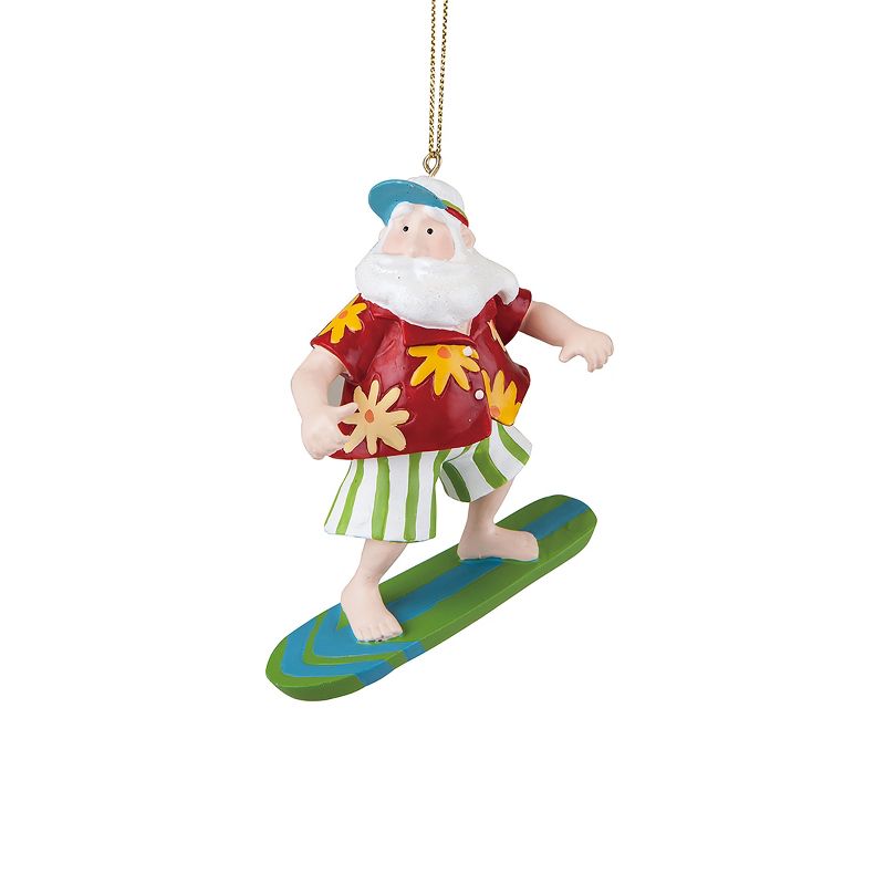 Gallerie II Surfboard Santa Ornament