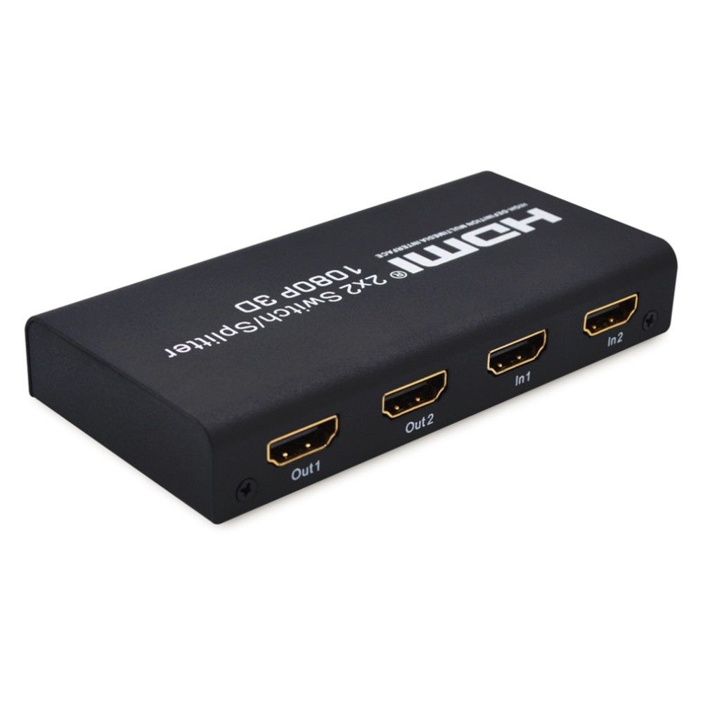 AYS-22V13 HDMI 2X2 Switch Splitter Support 1080P 3D 2 input 2 Output HDMI Switcher Converter for Xbox 360 PS3 PS4 Laptop DVD TV