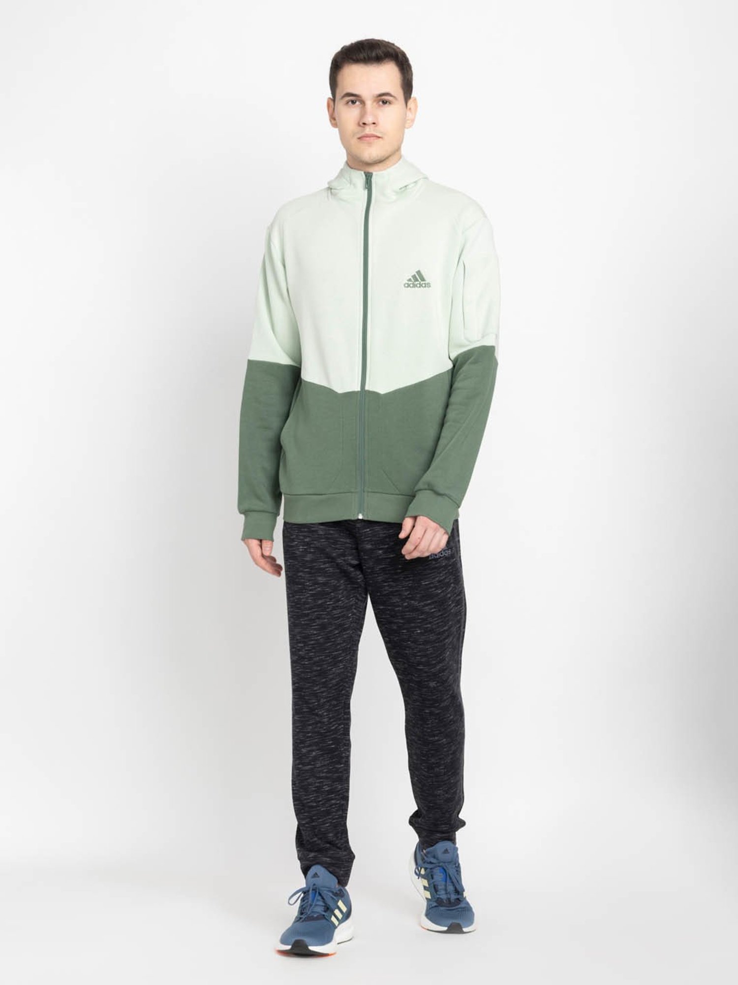Slowave Teal Regular Fit Sports Hooded Jacket