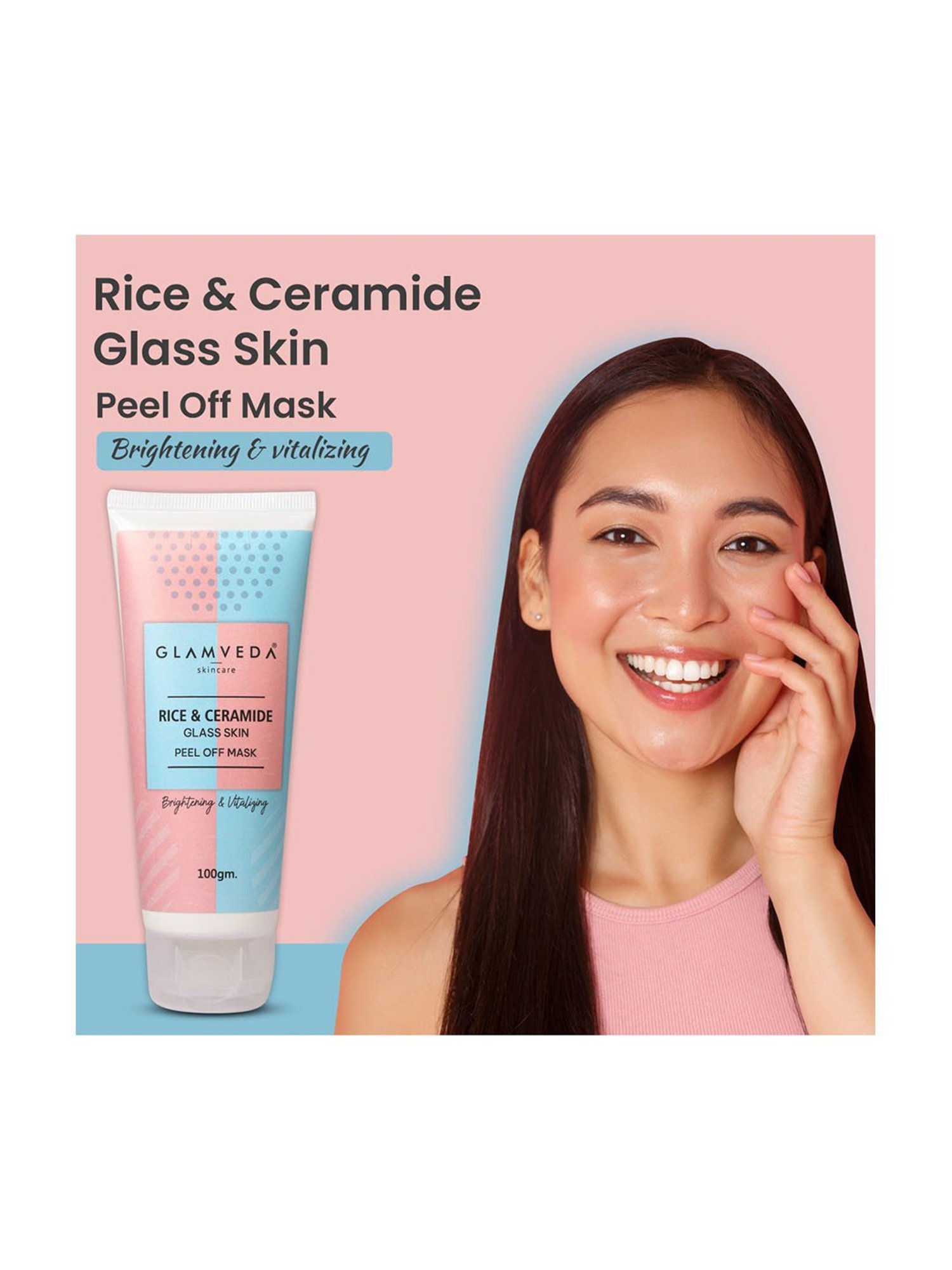 Glamveda Rice and Ceramide Glass Skin Peel Off Mask - 100 gm