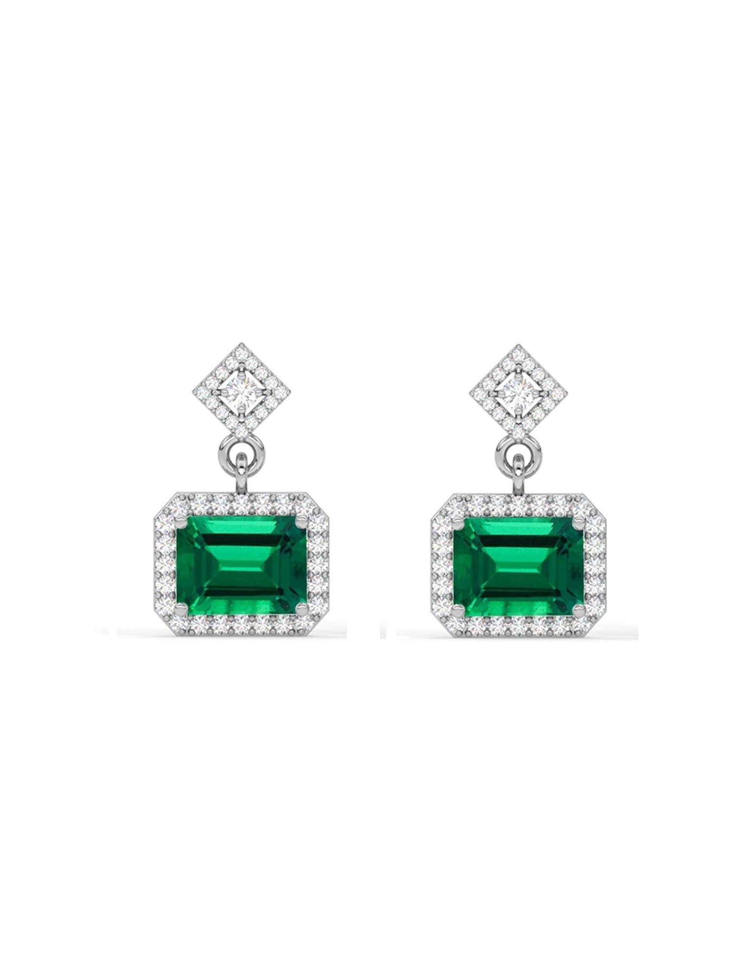 Clara 925 Silver Rhodium-Plated Swiss Zirconia Isla Stud Earrings - Set of 2