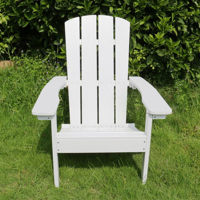 Lakeside Faux Wood Adirondack Outdoor Portable Chair White - Merry Products