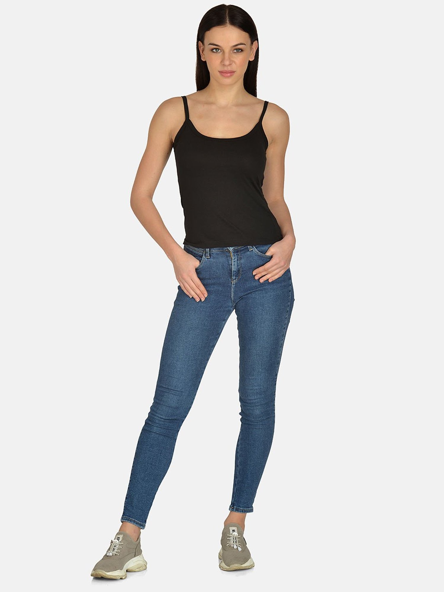 Mod & Shy Black Cotton Camisole