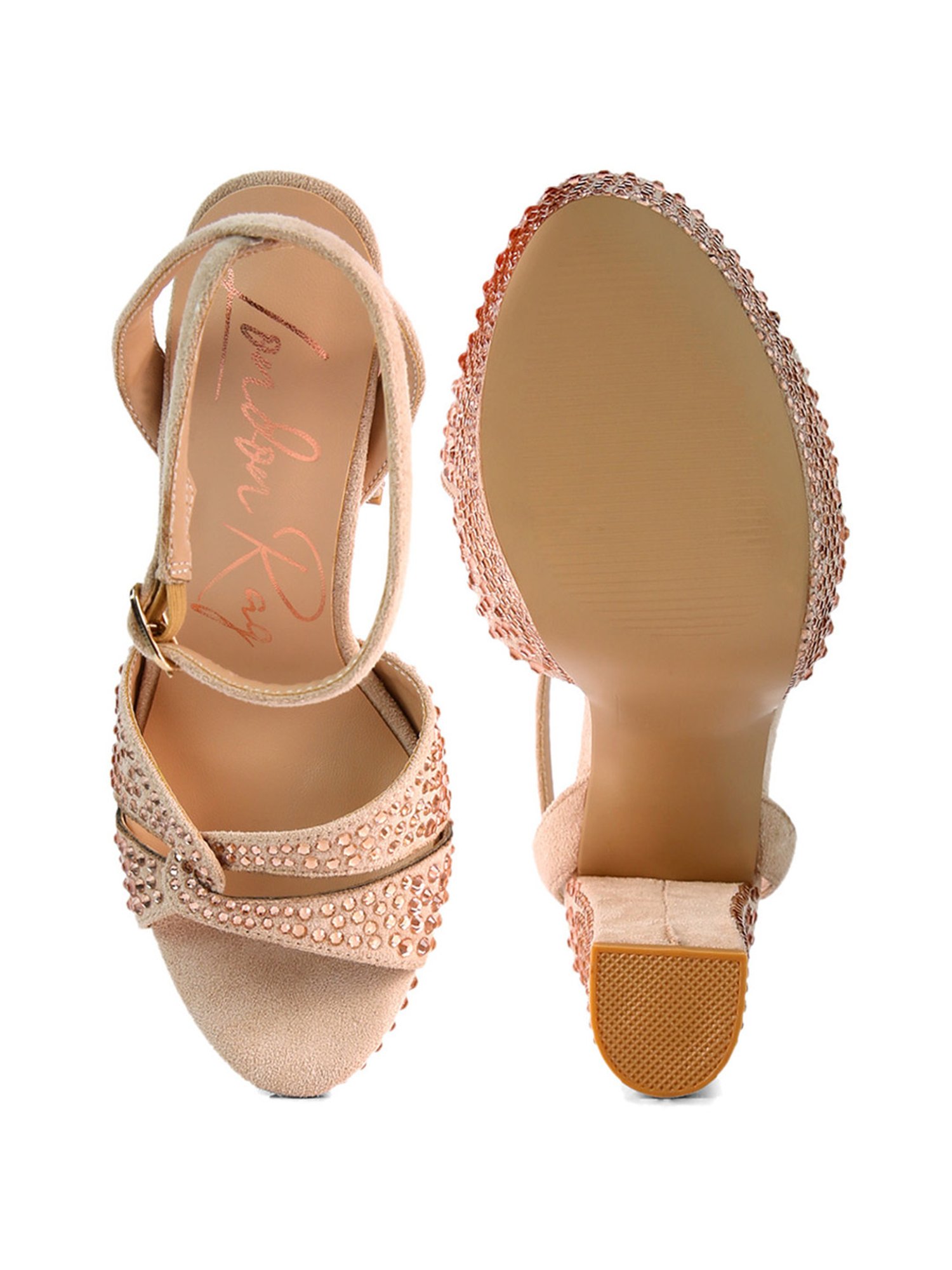 London Rag Women's Beige Ankle Strap Sandals