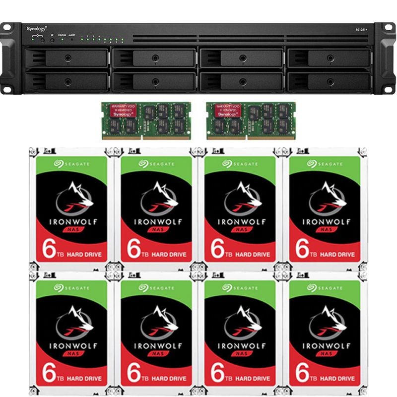 Synology RS1221+ RackStation with 32GB RAM and 96TB (8 x 12TB) of Seagate Ironwolf NAS Drives Fully Assembled and Tested By CustomTechSales
